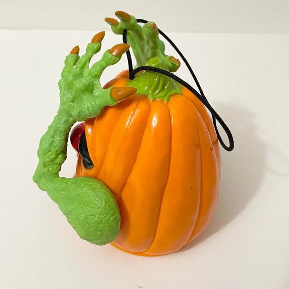Vtg 90s Animated Shakin Mutant Pumpkin Lights Up 6 Inch Tall Halloween Decor - Picture 14 of 16